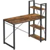 Image de Bureau 120 cm industriel, Marron Rustique + Noir