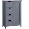 Image de Meuble de salle de bain avec étagère réglable, Gris