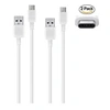 Image de 2 Câbles de recharge USB TYPE C pour Samsung Galaxy S9 et S9 Plus (2 mètres + 1 mètre, blanc)