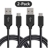 Image de 2 Câbles de recharge USB TYPE C pour Huawei P20 PRO (2 mètres + 1 mètre, noir)