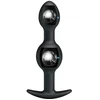 Image de Double Heavy Balls Silicone Butt Plug 12.5 x 3.3 cm noir