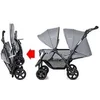 Image de Poussette Double pour Jumeaux Plus de 6 Mois Poussette Canne de Bébé Pliable avec 4 Roues Capote Réglable Capacité de Charge Max.15KG 123 x 57 x