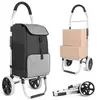 Image de Chariot de Courses Pliable Caddie Course 41L à Grandes Roues Silencieuses, Cadre en Aluminium, Sac Imperméable avec Compartiment Isotherme, Poussette