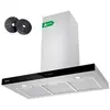 Image de A+++ hotte 90cm - tactile et WiFi - 4 vitesses - 650 m3/h - booster fonction - recyclage ou evacuation - cheminée - inox - cbcs9102
