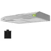 Image de Hotte visière 60cm - Classe A+ - 1* Filtre à charbon - 220m³/h - 3 vitesses - Recyclage & Evacuation - Hotte aspirante casquette - Inox