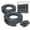 Image de Kit de lamelles occultantes PVC brise vue 150m x 4.7cm avec 300 clips Gris