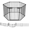 Image de VOUNOT® Barrière de Sécurité Enfant Barrière de Protection Cheminée Pliable Parc Enclos Multi-Fonction sans Perçage Barrière Chien 6 Panneaux Pré-assemblé 3.75M Noir en occasion ou reconditionné