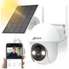 Image de (2K Upgrade) 3MP Caméra de surveillance sans fil Wifi extérieure Solaire panoramique 360° détection PIR audio bidirectionnel