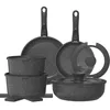 Image de YASHE Batterie de Cuisine Induction Antiadhésive - Gris, 15 Pièces | Non Toxique et sans PTFE ni PFAS; Poignée Amovible; Passe au Four; Rangement Empilable; Nettoyage Facile en occasion ou reconditionné
