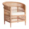 Image de Fauteuil naturel en rotin et bois de teck 80x60x80