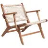 Image de Fauteuil en rotin tressé et teck 70x69x80