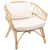 Image de Fauteuil naturel en rotin avec coussins 80x75x77