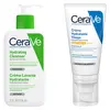Image de Cerave Routine Visage Peaux Sèches Crème Lavante Hydratante 236ml & Crème Hydratante Visage SPF 30 52ml
