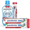Image de Parodontax Bain de Bouche Quotidien 500ml & Dentifrice Complete Protection Fraicheur 2x75ml & Brosse à Dents Complète Protection Souple