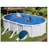 Image de Kit piscine acier blanc Gré Atlantis ovale 5,27 x 3,27 x 1,32 m + Bâche hiver