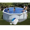 Image de Kit piscine acier blanc Gré Bora Bora ronde 3,20 x 1,22 m + Tapis de sol