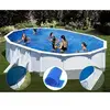 Image de Kit piscine acier blanc Gré Bora Bora ovale 6,34 x 3,99 x 1,22 m + Bâche hiver + Bâche à bulles + Tapis de sol
