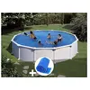 Image de Kit piscine acier blanc Gré Atlantis ronde 5,70 x 1,32 m + Bâche à bulles