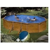 Image de Kit piscine acier aspect bois Gré Sicilia ovale 5,27 x 3,27 x 1,22 m + Bâche hiver