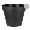 Image de Lot de 2 Pots de fleur rond Toscane Ø 100 x H.79 cm Anthracite -