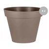 Image de Lot de 2 Pots de fleur rond Toscane Ø 100 x H.79 cm Taupe -
