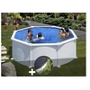 Image de Kit piscine acier blanc Gré Atlantis ronde 3,70 x 1,32 m + Bâche hiver