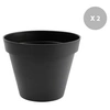 Image de Lot de 2 Pots de fleur rond Toscane Ø 60 x H.47 cm Anthracite -
