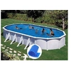 Image de Kit piscine acier blanc Gré Atlantis ovale 10,20 x 5,75 x 1,32 m + Bâche à bulles