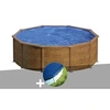 Image de Kit piscine acier aspect bois Gré Sicilia ronde 3,20 x 1,22 m + Bâche hiver