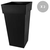 Image de Lot de 2 pots de fleur carré Toscane 43 x H.80 cm - Anthracite