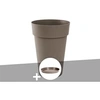 Image de Pot de fleur rond Toscane Ø 44 x H.53 cm Taupe + Soucoupe -