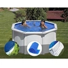 Image de Kit piscine acier blanc Gré Fidji ronde 2,60 x 1,22 m + Bâche hiver + Bâche à bulles + Tapis de sol