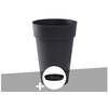 Image de Pot de fleur rond Toscane Ø 46 x H.65 cm Anthracite + Soucoupe -