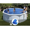 Image de Kit piscine acier blanc Gré Bora Bora ronde 3,20 x 1,22 m + Bâche à bulles
