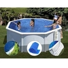 Image de Kit piscine acier blanc Gré Bora Bora ronde 3,20 x 1,22 m + Bâche hiver + Bâche à bulles + Tapis de sol