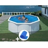 Image de Kit piscine acier blanc Gré Fidji ronde 3,70 x 1,22 m + Bâche à bulles