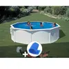 Image de Kit piscine acier blanc Gré Bora Bora ronde 3,70 x 1,22 m + Bâche à bulles