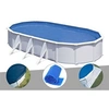 Image de Kit piscine acier blanc Gré Fidji ovale 6,34 x 3,99 x 1,22 m + Bâche hiver + Bâche à bulles + Tapis de sol