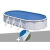 Image de Kit piscine acier blanc Gré Fidji ovale 6,34 x 3,99 x 1,22 m + Tapis de sol
