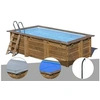 Image de Kit piscine bois Gré Marbella 2 4,20 x 2,70 x 1,17 m + Bâche hiver + Bâche à bulles + Douche