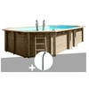 Image de Kit piscine bois Gré Safran 6,20 x 3,95 x 1,36 m + Douche