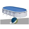 Image de Kit piscine acier blanc Gré Fidji ovale 5,27 x 3,27 x 1,22 m + Bâche hiver