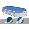 Image de Kit piscine acier blanc Gré Fidji ovale 5,27 x 3,27 x 1,22 m + Bâche hiver + Tapis de sol