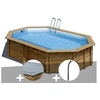 Image de Kit piscine bois Gré Cannelle 5,35 x 3,35 x 1,17 m + Bâche hiver + Douche