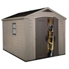 Image de Abri jardin résine Sydney 811 - 8.5 m² - 256.5 x 332 x 243 cm - Marron et beige