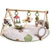 Image de Tapis D'Eveil Boho Chic, Tapis De Jeu Pour Bébé, Arche De Jouets En Bois - Des La Naissance