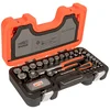 Image de Bahco Ensemble De Douilles 1/4´´ And 1/2´´ Square Metric Hexagonal Profile And Articulated Head Ratchet 79 Unités One Size