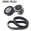 Image de Jeu De Courroies Trapézoïdales À Nervures Skf Vkma35114 Opel;Vauxhall