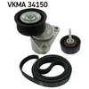 Image de Jeu De Courroies Trapézoïdales À Nervures Skf Vkma34150 Ford