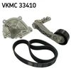Image de Pompe À Eau+Jeu De Courroie Trapézoïdale À Nervures Skf Vkmc33410 Citroen;;Peugeot
